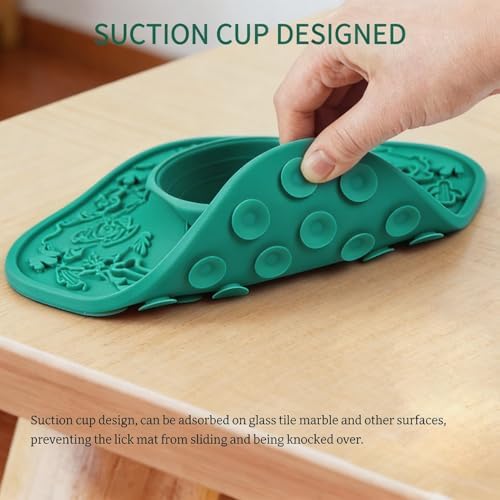 Lick Mat for Dog & Cat, Durable Silicone Licking Mat with Suction Cups, Easy-to-Clean, Chew-Proof, 2-in-1 Slow Feeder Pad Bowl for Dry & Wet Food, Puppy Enrichment Toy for Anxiety Relief, Pet Grooming - Image 4
