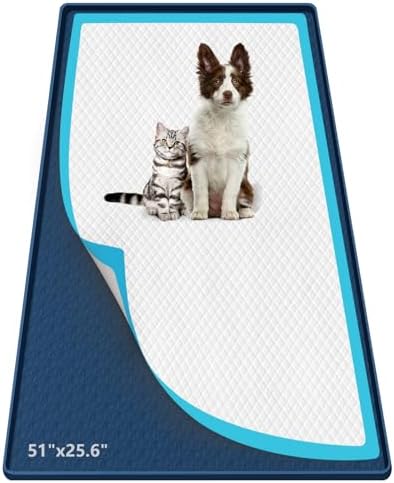 Pee Pad Holder for Dogs 51''x25.6'' Silicone Puppy Pee Pad Tray, Blue by Bartuke