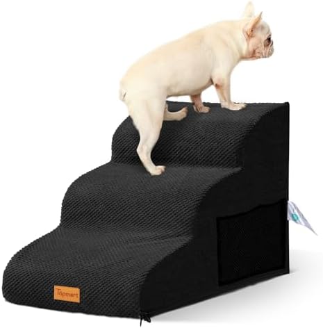 Dog Stairs for Small Dogs, 3-Step Non-Slip Foam Pet Steps for Couch Bed by Topmart