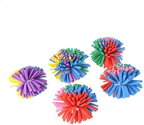 Stock Show 10PCS 1.6" Funny Colorful EVA Flower Ball Foam Cat Toy Kitten Catch/Chase/Play, Random Color