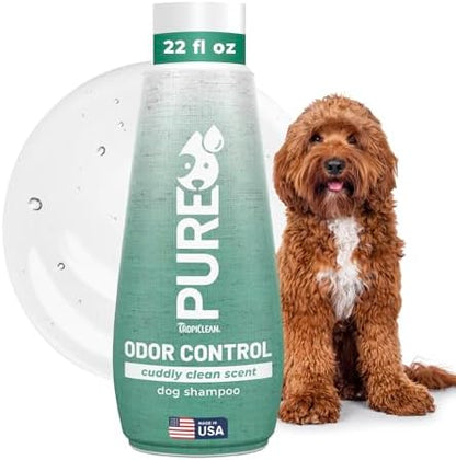 TropiClean Pure Deodorizing Dog Shampoo for Smelly Dogs, Papaya Scent, 22oz by TropiClean