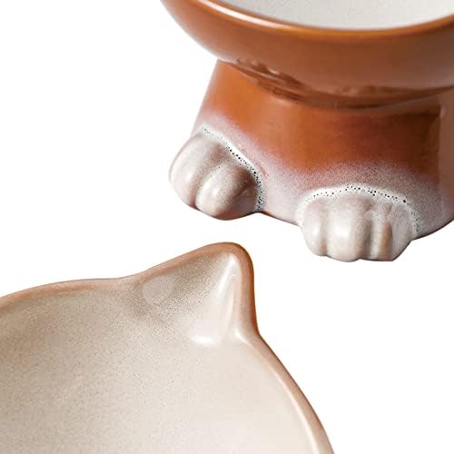 Nihow Elevated Cat Bowls,5 Inch Ceramic Raised Cat Food Bowl for Feeding - Image 4