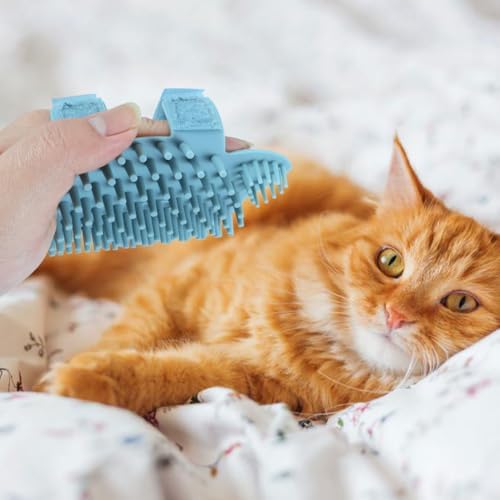 Milisten Cat Corner Self Massager Brush Silicone Pet Grooming Tool for Indoor Cats with Soft Bristles for Loose Hair Removal and Comfortable Massage on Walls and Furniture Corners - Image 3
