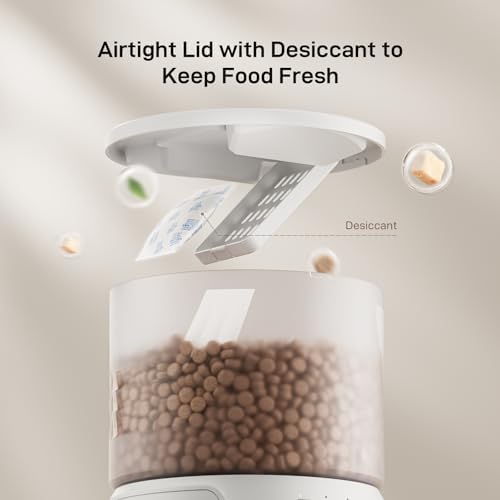 IMIPAW PET Automatic Cat Feeder: 3L Auto Food Dispenser with Timed Feeding| 6 Meal Programmable& 1-20 Portion Precise Control- Easy to Clean & Setup for Cat Indoor| Desiccant Bag Keep Food Fresh - Image 5
