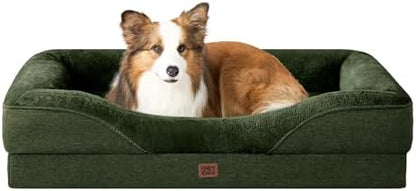 EHEYCIGA Orthopedic Dog Bed for Large Dog, Memory Foam Dog Couch,Dark Green by EHEYCIGA