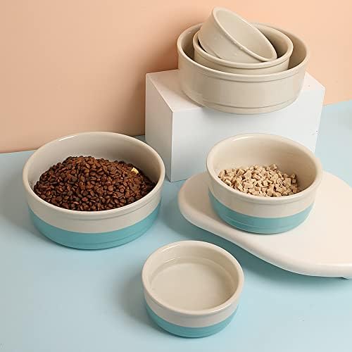 Sweejar Ceramic Dog Bowls, Dog Food Dish for Small Dogs and Cat, Heavy Duty Porcelain Pet Bowl for Canned Food and Water 17 Fl Oz （Turquoise） - Image 3