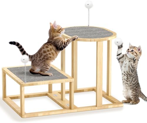 Pawaboo 16.9in Cat Tree Tower, 2-Level Cat Scratch Post with Scratching Mat by Pawaboo