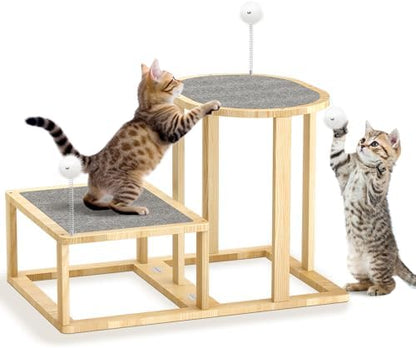 Pawaboo 16.9in Cat Tree Tower, 2-Level Cat Scratch Post with Scratching Mat by Pawaboo