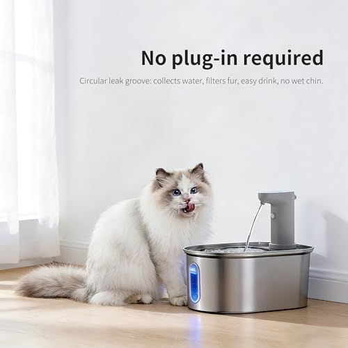 Wireless Cat Water Fountain Cordless Stainless Steel 108oz/3.2L - Image 4