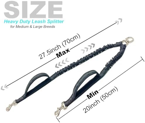 20"Double Dog Leash Coupler Leash Splitter for 2 Medium Large Dog - Image 3