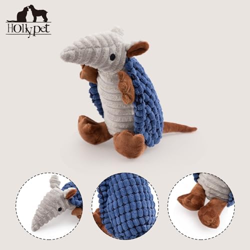 Hollypet Armadillo Squeaky Puppy Dog Toys for Small Medium Dogs, 8" - Image 2