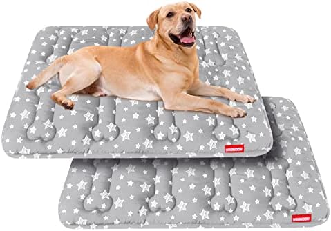 Dog Crate Mat (36" X 23") 2 Pack, Soft Dog Bed Pad Mat with Cute Stars by Moonsea