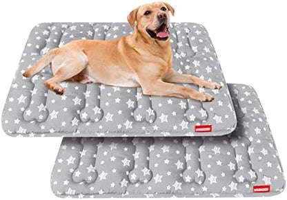 Dog Crate Mat (36" X 23") 2 Pack, Soft Dog Bed Pad Mat with Cute Stars by Moonsea