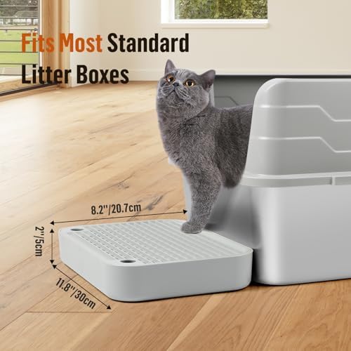 Cat Litter Box Step with Filter Function, Non-Slip Cat Step, Light Grey - Image 2