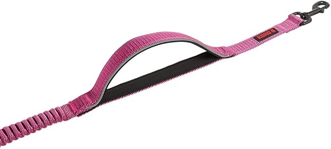 KONG Reflective Shock Absorbing Hands-Free Bungee Dog Leash 6' (Pink)