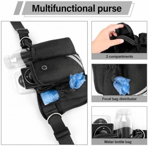 Hands Free Retractable Double Dog Leash, Dual Bungee Waist Belt Reflective - Image 6