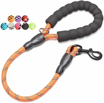 BAAPET 2/4/5/6 FT Dog Leash with Comfortable Padded Handle and Highly Reflective Threads for Small Medium and Large Dogs (2FT-1/2'', Orange) by BAAPET
