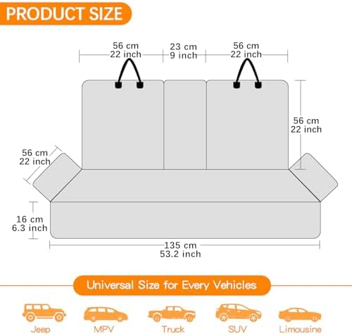 Dog Car Seat Cover for Back Seat, Waterproof & Scratch-Proof Pet Seat Protector, Nonslip Dog Seat Cover for Back Seat, Universal Fit for Cars, Trucks & SUVs, Standard Size - Image 4