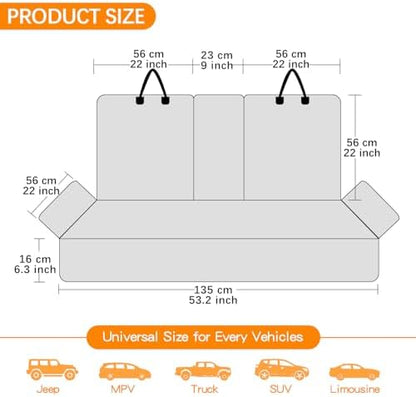 Dog Car Seat Cover for Back Seat, Waterproof & Scratch-Proof Pet Seat Protector, Nonslip Dog Seat Cover for Back Seat, Universal Fit for Cars, Trucks & SUVs, Standard Size - Image 4