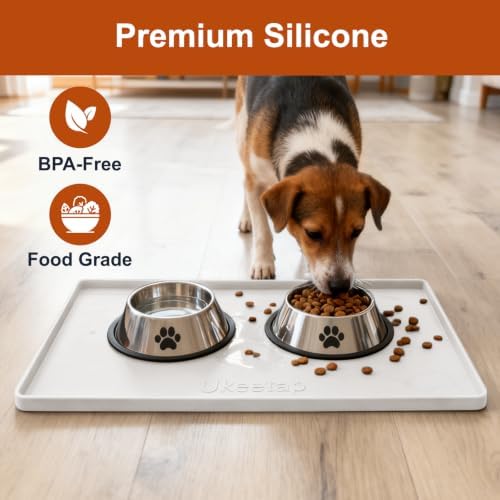 19" x 12" Extra Thick Silicone Mat Waterproof with Raised Edge, White - Image 4