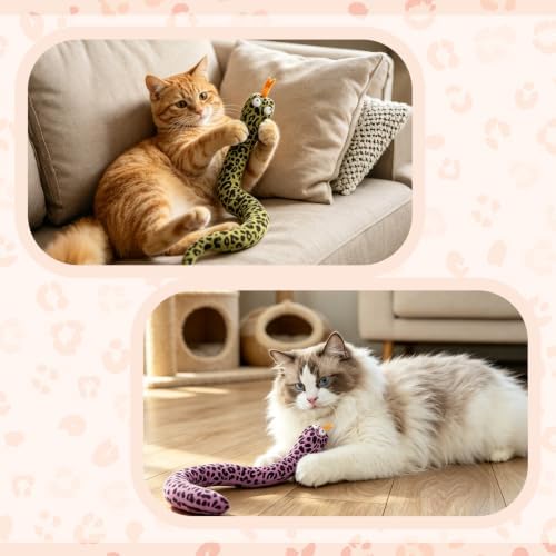 Andiker 3 PCS Snake Cat Toys, Colorful Cat Chew Toy with Natural Catnip Interactive Cat Toy for Indoor Cats to Boredom Relief and Clean Teeth - Image 6