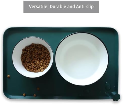 Hoki Found Silicone Pet Food Mats Tray - High-Lips Pet Dog Cat Bowl Mats - Dog Pet Cat Feeding Mat - Waterproof Dog Cat Food Mats -Pet Water Mats for Floors - Dark Cedar - Image 4