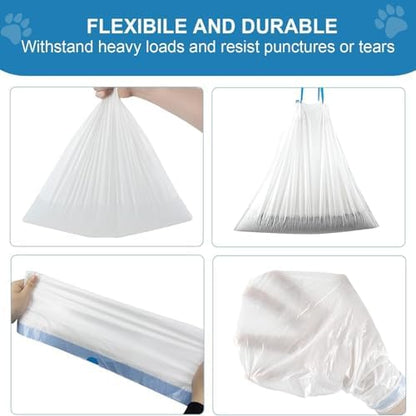 Self Cleaning Cat Litter Box Liners-120 Counts, Extra Thick Litter Bags for Automatic Cat Litter Box Robot with Drawstring Trash Bags - Image 6