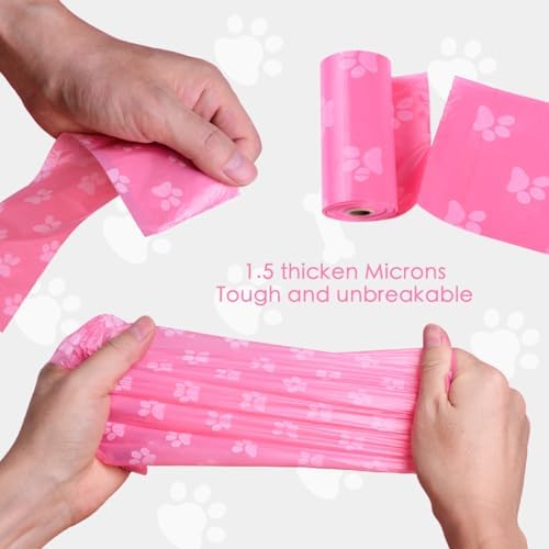 Poop Bags Rolls 256 Count - 9x13 Inches Pink Thickened Leakproof Lavender scent Poo Bags for Dogs, Eco-Friendly Pet Waste Bags for Walking,Travel,Home. - Image 5