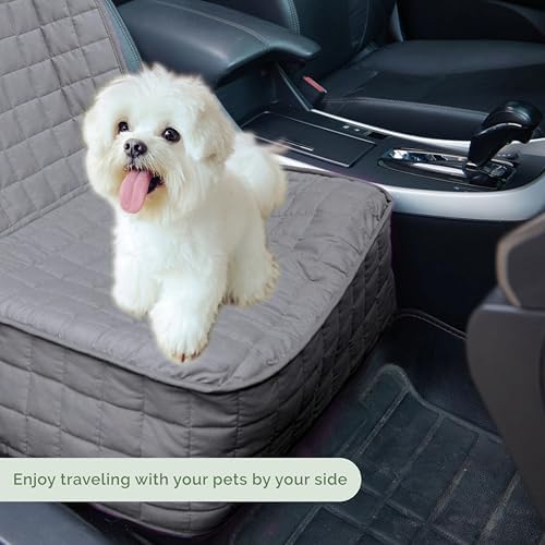 Elegant Comfort Premium Pet Car Seat Cover for Front Seat, Luxury Microfiber Car Seat Protector, Heavy Duty and Durable, Non-Slip and Waterproof Car Seat Cover for Trucks, Cars, and SUVs, Gray - Image 2
