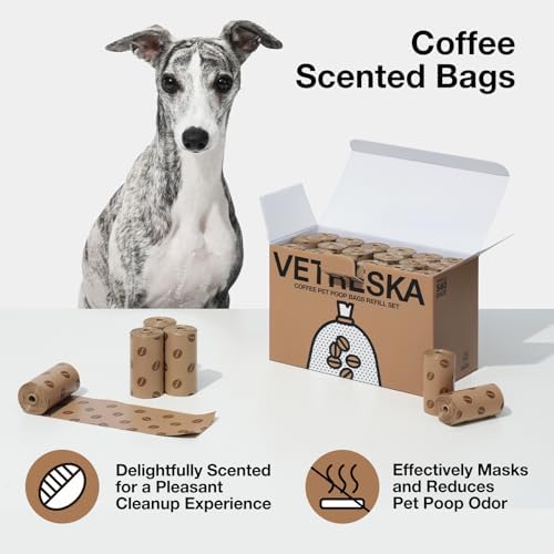VETRESKA Dog Poop Bags, 540 Count Coffee Scented Waste Bags - Image 2