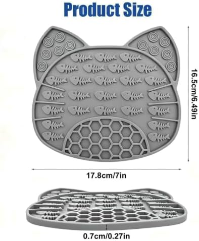 Lick Mat for Dogs and Cats, Anxiety Relief Licking Pad, Boredom Reducer, Snuffle Mat, Keeps Pets Busy, Perfect for Bathing and Grooming, 1 Pack (1Pack Light Grey) - Image 2