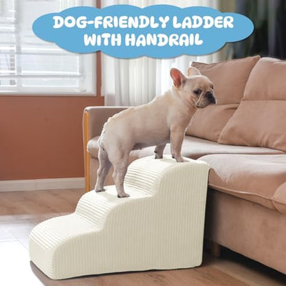 Mesa Lemon 3 Step Dog Stairs Pet Ramp for High Beds, Sofas and Cars - Image 2