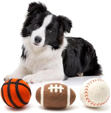 Glaciart One Felt Wool Balls for Dogs (3 Pcs)| Durable Dog Chew Toy, Puppy Chew Toys for Teething & Dog Teeth Cleaning | Pet Toys Fetch Games & for Anxiety/Boredom | Great for Small or Medium - Image 6
