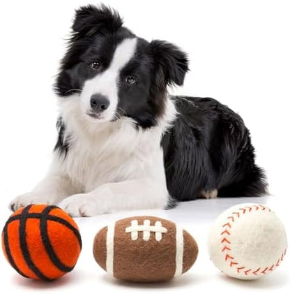 Glaciart One Felt Wool Balls for Dogs (3 Pcs)| Durable Dog Chew Toy, Puppy Chew Toys for Teething & Dog Teeth Cleaning | Pet Toys Fetch Games & for Anxiety/Boredom | Great for Small or Medium - Image 6