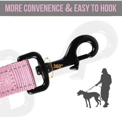 OneTigris No-Pull Dog Leash with Handle for Medium Large Dogs (Pink, 6FT) - Image 5
