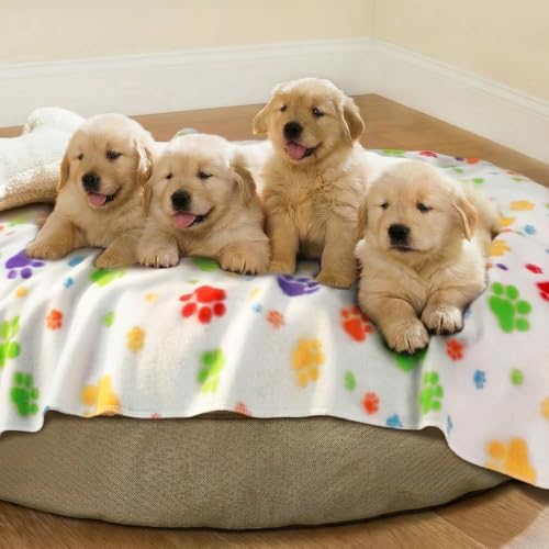 LINENLUX Fleece Dog Blankets 6-Pack, Soft Stretchy for Small Medium Puppy - Image 5