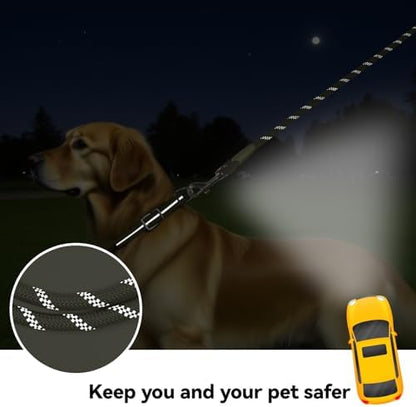 Long Dog Training Leash，Heavy Duty Reflective Rope Lead for Small Medium Large Dogs ，6FT 10FT 15FT 30FT 50FT for Training, Walking, Backyard, Camping (Olive Green, 30FT) - Image 3