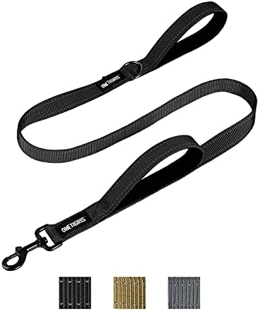 OneTigris No-Pull Dog Leash with Handle for Medium Large Dogs (Black, 4FT) by OneTigris