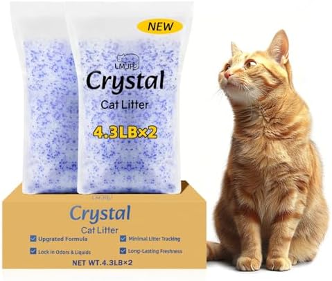 LMJP Crystal Cat Litter for Long-Lasting Odor Control, Non-Clumping, 8.6lb by LMJP