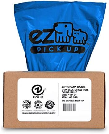900 Count Dog Waste Bags Poop Bag on Roll, Blue by EZ Pick Up by EZPickUpDogWasteBags