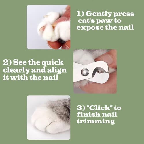 Pet Nail Clippers for Small Animals, Stainless Steel Cat Nail Trimmers with Non-Slip Handle, Safe & Sharp Claw Cutter for Puppies, Cats, Rabbits and Ferrets - Image 6
