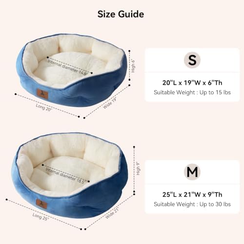 Asvin Small Dog Bed for Small Dogs, Cat Beds for Indoor Cats, Pet Bed for Puppy and Kitty, Extra Soft & Machine Washable with Anti-Slip & Water-Resistant Oxford Bottom, Light Blue, 20 inches - Image 6