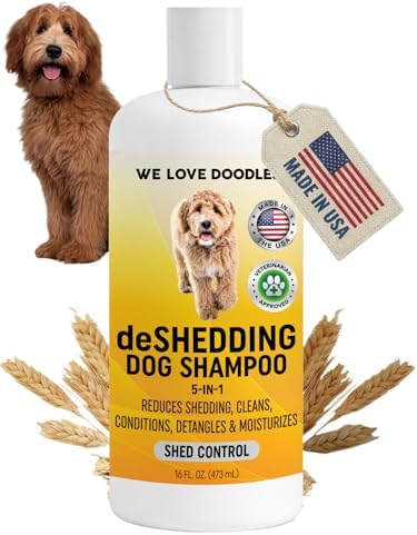 Deshedding Dog Shampoo & Conditioner, Anti Shed Puppy Wash, USA Made, 16OZ by WeLoveDoodles