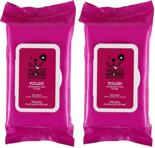 Wags & Wiggles Very Berry Polish Multipurpose Dog Wipes, Count of 200 by Wags+%26+Wiggles