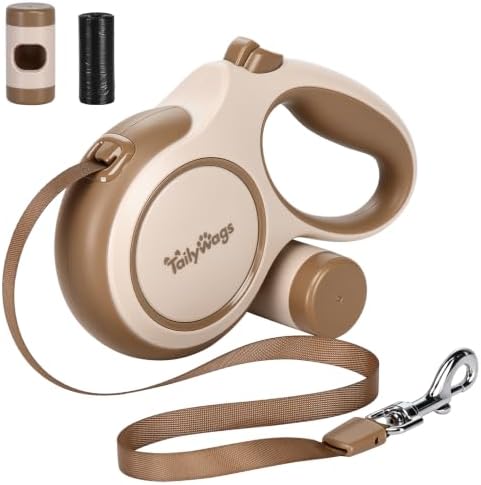 16ft Retractable Dog Leash for Medium Dogs up to 66 lbs,Khaki by TailyWags