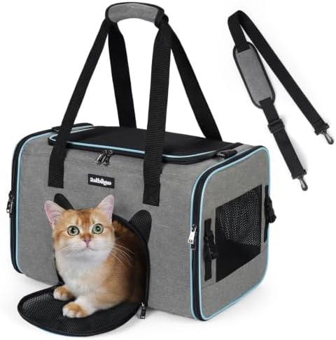 rabbitgoo Cat Carrier Soft with Safety Buckles, Sturdy Comfortable Pet Bag by rabbitgoo