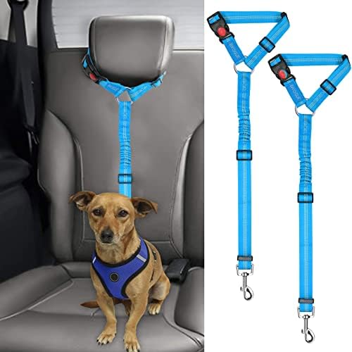 BWOGUE 2 Pack Dog Seat Belt for Car, Headrest Restraint Bungee Leads by BWOGUEPetHome