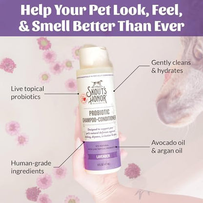 SKOUT'S HONOR Probiotic Dog Shampoo and Conditioner - Lavender, 16 oz - Image 5