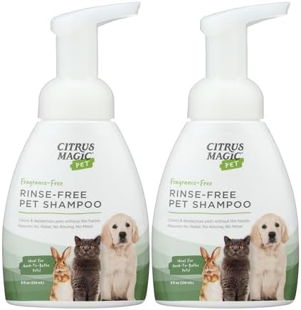 Citrus Magic Pet Rinse-Free Pet Shampoo, 8 Fluid Ounce, 2 Pack by CitrusMagic