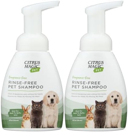 Citrus Magic Pet Rinse-Free Pet Shampoo, 8 Fluid Ounce, 2 Pack by CitrusMagic